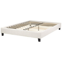 Beliani Bed Without Headboard Boucle Roanne 140 X 200 Cm (Eu Double) Light Beige - thumbnail 5