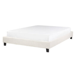 Beliani Bed Without Headboard Boucle Roanne 140 X 200 Cm (Eu Double) Light Beige - thumbnail 4