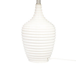Wyld And Coco Carved Beige Ceramic Table Lamp With Linen Shade, W34 X D34 X H56Cm - thumbnail 6