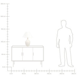 Wyld And Coco Carved Beige Ceramic Table Lamp With Linen Shade, W34 X D34 X H56Cm - thumbnail 8