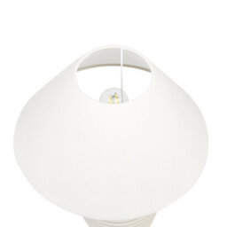 Wyld And Coco Carved Beige Ceramic Table Lamp With Linen Shade, W34 X D34 X H56Cm - thumbnail 5