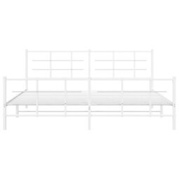 Berkfield Metal Bed Frame Without Mattress With Footboard White 193X203Cm - thumbnail 5