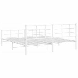 Berkfield Metal Bed Frame Without Mattress With Footboard White 193X203Cm - thumbnail 7