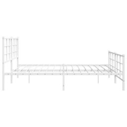 Berkfield Metal Bed Frame Without Mattress With Footboard White 193X203Cm - thumbnail 6