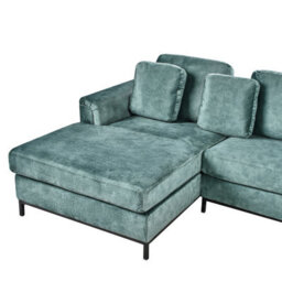 Beliani Corner Sofa 4 Seater Oslo Velvet Teal Right Hand - thumbnail 7