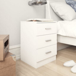 Berkfield Bedside Cabinet White 38X35X56 Cm Engineered Wood - thumbnail 1