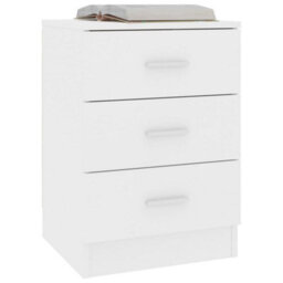 Berkfield Bedside Cabinet White 38X35X56 Cm Engineered Wood - thumbnail 3