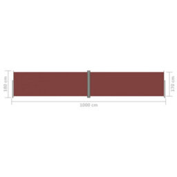 Berkfield Retractable Side Awning Brown 180X1000 Cm - thumbnail 8