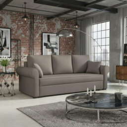 Olimpia 3 Seater Fabric Sofa Bed With Storage Modern Design Multiple Colours Beige - thumbnail 3