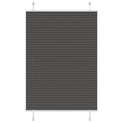 Berkfield Pleated Blind Black 100X150 Cm Fabric Width 99.4 Cm Polyester - image 1