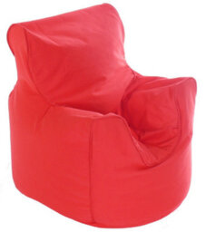 Bean Lazy Cotton Twill Red Bean Bag Arm Chair Toddler Size - thumbnail 2