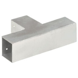 Berkfield Post Connectors 4 Pcs T Shape Galvanised Metal 71X71 mm - thumbnail 5