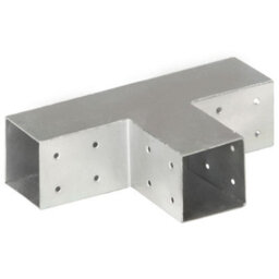 Berkfield Post Connectors 4 Pcs T Shape Galvanised Metal 71X71 mm - thumbnail 4