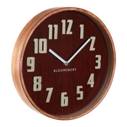 Orsina Red Grain Small Wall Clock, Easy To Read Design Of Clock For Indoor, Versatile And Functional Outdoor Clock - thumbnail 2