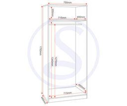 Seconique Dakota 2 Door Wardrobe Oak Effect - thumbnail 6