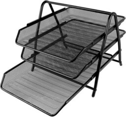 Zuvo Mesh Desk Organiser 3 Tier Letter Tray Organizer Office Desktop Document Paper File Storage Mesh Filling Collection For Home - thumbnail 3