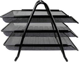 Zuvo Mesh Desk Organiser 3 Tier Letter Tray Organizer Office Desktop Document Paper File Storage Mesh Filling Collection For Home - thumbnail 2