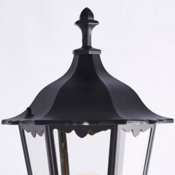 2 Pack Outdoor Post Lantern Bollard Light Matt Black & Glass 2180mm Tall Lamp - thumbnail 5