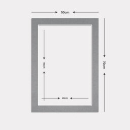 Ak Frames 70X50Cm Mid Grey Picture Mounts To Fit 60X40Cm Aperture Size - Mount Board Only (No Frame Included) - thumbnail 3