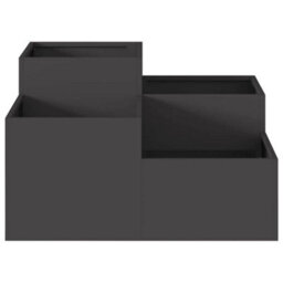 Berkfield Garden Planter Black 80 X 80 X 48 Cm Steel - thumbnail 7