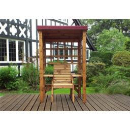 Marlborough Traditional Zubond Single Arbour Burgundy With 1 X Burgundy Chair Cushion - thumbnail 3
