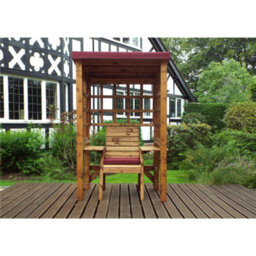 Marlborough Traditional Zubond Single Arbour Burgundy With 1 X Burgundy Chair Cushion - thumbnail 1