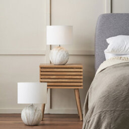 Pacific Lifestyle Set Of 2 Viejo Grey Stone Effect Ceramic Table Lamp