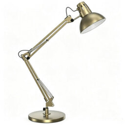 Amorly Matte Brass Multi Joint Articulated Desk Lamp, Metal Base, Partially Adjustable Swing Arm,decorative Table Lamp For Home & Office - thumbnail 1