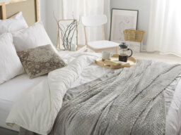 Beliani Blanket Samur 200 X 220 Cm Light Grey - thumbnail 2