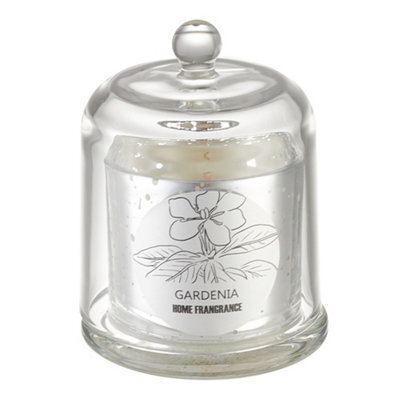 Living And Home Vegetable Wax Gardenia Scented Smokeless Candle In Silver Glass Jar - image 1