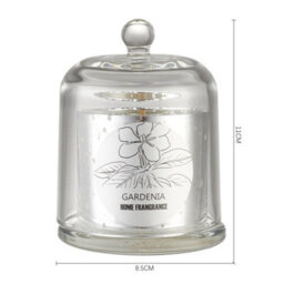 Living And Home Vegetable Wax Gardenia Scented Smokeless Candle In Silver Glass Jar - thumbnail 8