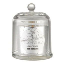 Living And Home Vegetable Wax Gardenia Scented Smokeless Candle In Silver Glass Jar - thumbnail 3