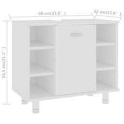Berkfield Bathroom Cabinet White 60X32X53.5 Cm Engineered Wood - thumbnail 8