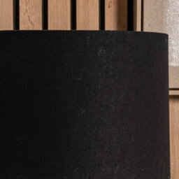 Pacific Lifestyle 30Cm Black Linen Drum Table Lampshade Self Lined Cylinder Shade - thumbnail 2