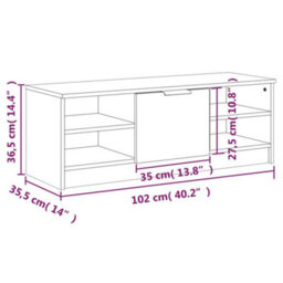 Walplus Tv Cabinet Grey Sonoma 102X35.5X36.5 Cm Engineered Wood - thumbnail 9