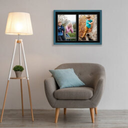 AK Frames 20X14 Navy Blue Sleek Multi Photo Frame With Black Mount - Holds 2 Apertures (2X) A4 Photos - thumbnail 3