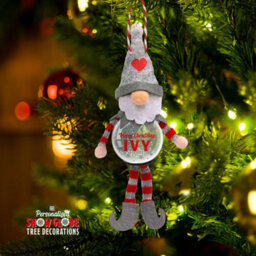 History & Heraldry Pre-Personalised Snowglobe Santa Elf Christmas Tree Decoration - Over 100 Different Names And Themes - Ivy - thumbnail 2
