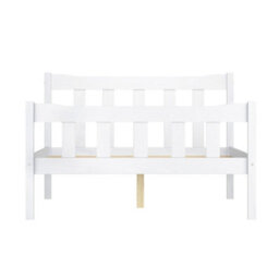 Wyld Haus Tralee 4Ft6 White-Washed Wooden Double Bed With Slatted Headboard - thumbnail 4