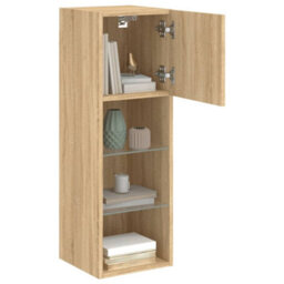Walplus Tv Cabinet With Led Lights Sonoma Oak 30.5X30X90 Cm - thumbnail 6
