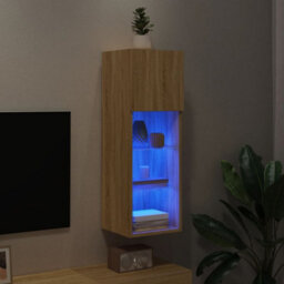 Walplus Tv Cabinet With Led Lights Sonoma Oak 30.5X30X90 Cm - thumbnail 5