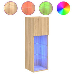 Walplus Tv Cabinet With Led Lights Sonoma Oak 30.5X30X90 Cm - thumbnail 2