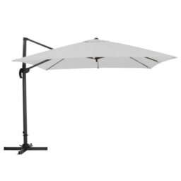 Living And Home 3M Large Square Canopy Rotatable Tilting Garden Rome Umbrella Cantilever Parasol With 100 L Fillable Base, Light Grey - thumbnail 5
