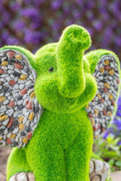 Marco Paul Elephant Garden Ornament With Flocked Moss - thumbnail 8