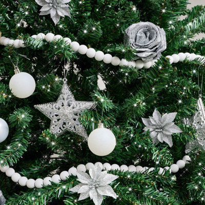 Melody Maison White Wooden Ball Garland - 150Cm - image 1