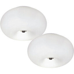 Modern 2-Pack Wall Flush Ceiling Lights With Satin Nickel Finish And Opal Glass Shades - thumbnail 1