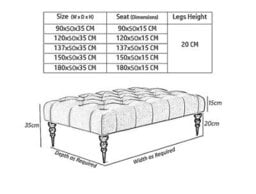 Alyana 137Cm Rectangle Ottoman Bench With Wooden Legs- Pink Plush Velvet Chesterfield Upholstered Footstool - thumbnail 2
