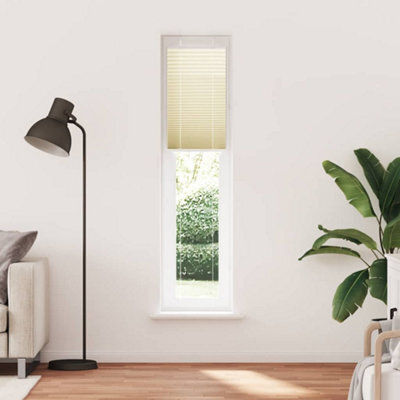 Berkfield Modern Pleated Blind Cream 50X200 Cm Fabric Width 49.4 Cm Polyester