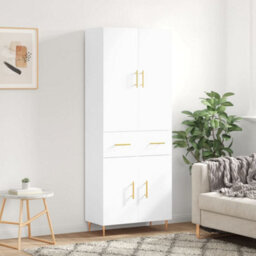 Berkfield Highboard White 69.5X34X180 Cm Engineered Wood - thumbnail 1