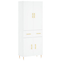 Berkfield Highboard White 69.5X34X180 Cm Engineered Wood - thumbnail 2