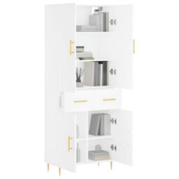 Berkfield Highboard White 69.5X34X180 Cm Engineered Wood - thumbnail 3
